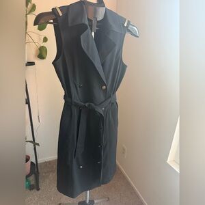 Calvin Klein Sleeveless Black Belted Dress